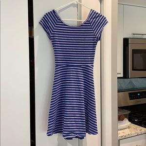 Blue and white dress